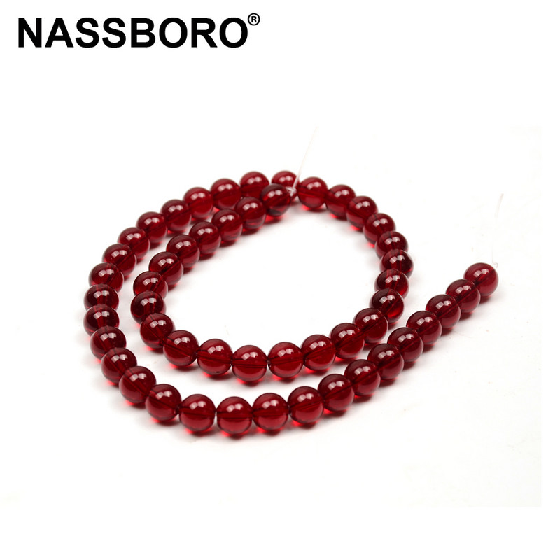 Modne tamnocrvene umjetne kristalne perle od staklenih kamenih perli za izradu nakita DIY/ručno izrađena labava narukvica od perli s razmakom, ogrlica