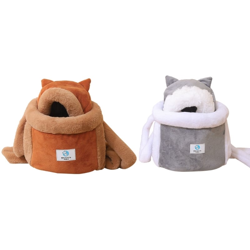 Táska Hátizsák Sling Kutya Utazótáska Kisállat tél kültéri plüss nyúltáska táska kézmelegítővel