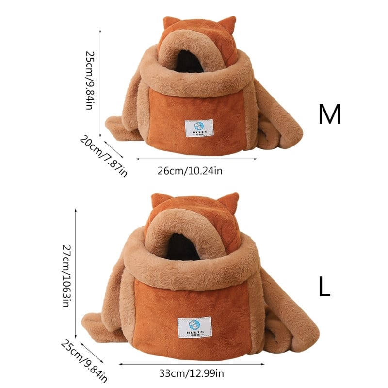 Táska Hátizsák Sling Kutya Utazótáska Kisállat tél kültéri plüss nyúltáska táska kézmelegítővel