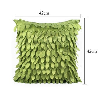 42x42cm 3D Leaves Καλύμματα μαξιλαριού καναπέ 3D Leaf Decor Μαξιλαροθήκη σε καθαρό χρώμα Γαμήλιο πάρτι καναπέ σπιτιού Διακοσμητική θήκη για μαξιλάρια