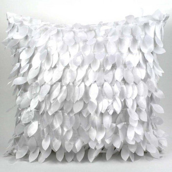42x42cm 3D Leaves Καλύμματα μαξιλαριού καναπέ 3D Leaf Decor Μαξιλαροθήκη σε καθαρό χρώμα Γαμήλιο πάρτι καναπέ σπιτιού Διακοσμητική θήκη για μαξιλάρια