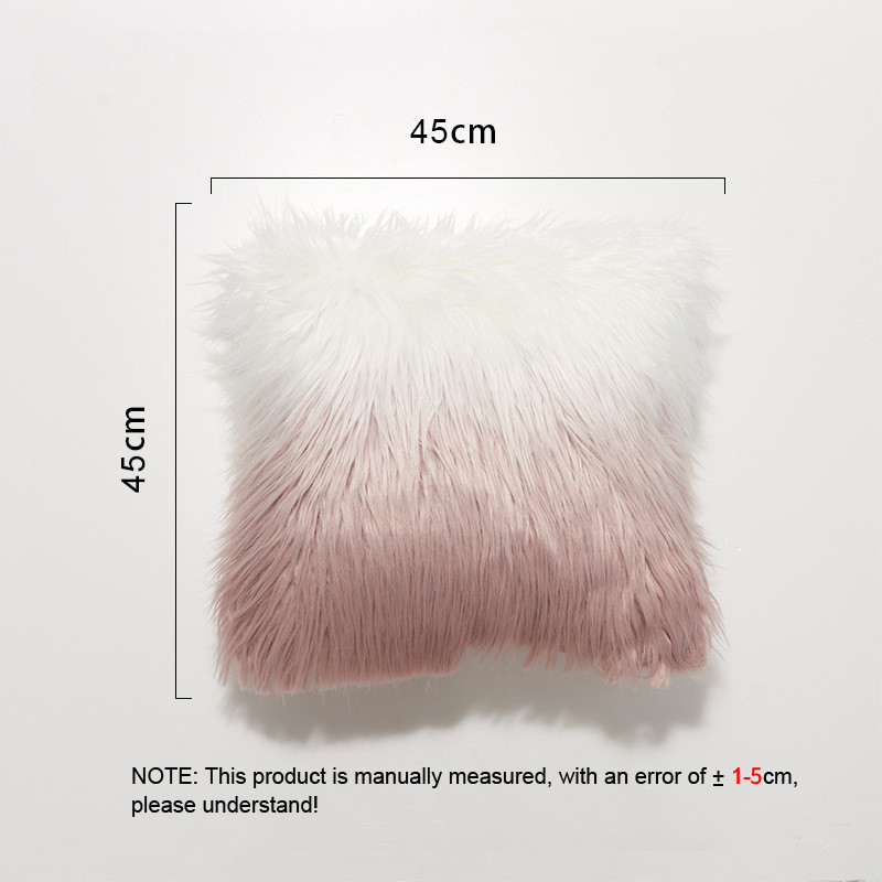 Holaroom Gradient Jastučnica od umjetnog krzna Plišana jastučnica Četvrtasta obojena jastučna navlaka za kauč Auto stolac Kućni hotelski dekor