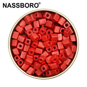 Otprilike 4 mm porculanske kockaste perle u boji Privjesci Češke staklene perle Četvrtaste perle za izradu nakita Diy Ogrlica Narukvica Pribor