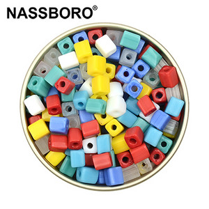 Otprilike 4 mm porculanske kockaste perle u boji Privjesci Češke staklene perle Četvrtaste perle za izradu nakita Diy Ogrlica Narukvica Pribor