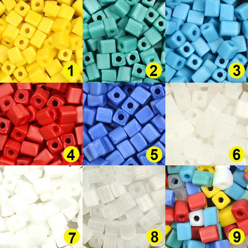 Otprilike 4 mm porculanske kockaste perle u boji Privjesci Češke staklene perle Četvrtaste perle za izradu nakita Diy Ogrlica Narukvica Pribor