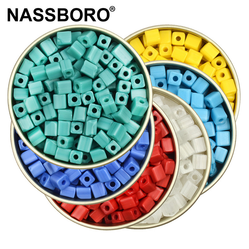 Otprilike 4 mm porculanske kockaste perle u boji Privjesci Češke staklene perle Četvrtaste perle za izradu nakita Diy Ogrlica Narukvica Pribor