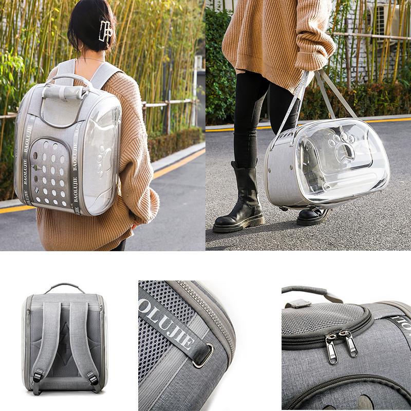 Mačji ruksak, prozračna torba za prijevoz kućnih ljubimaca na rame s prozorom, prijenosna nosiljka za mačke