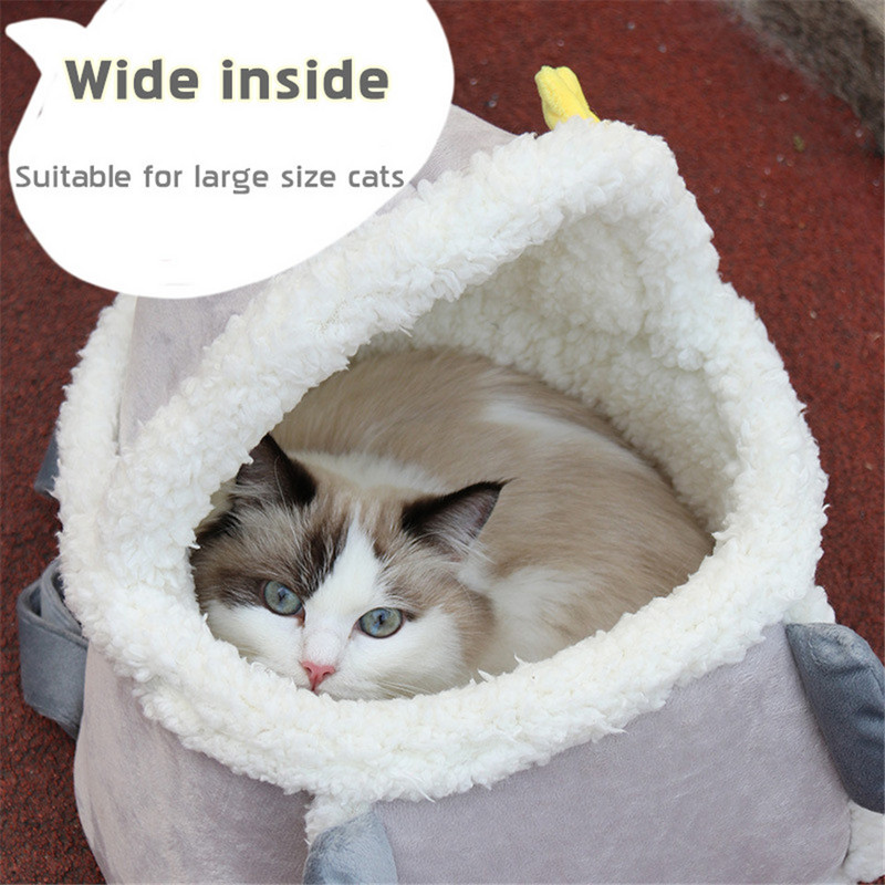 Hanpanda zimska topla torba za kućne ljubimce u obliku pingvina, 360° otporna na vjetar, plišani prijenosni ruksak za pse i mačke s džepom za grijanje ruku