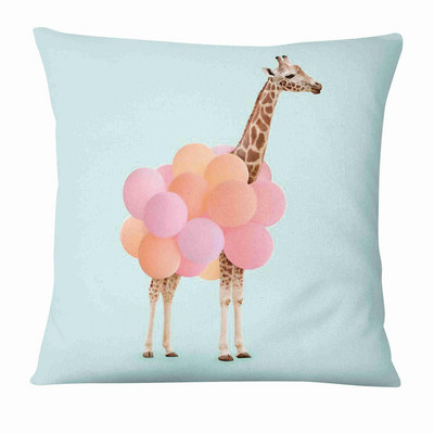 Afiș publicitar creativ Pernă cu imprimeu animal proaspăt Pernă decorativă Decorat pentru canapea Pernă 45*45cm Almofadas 45*45