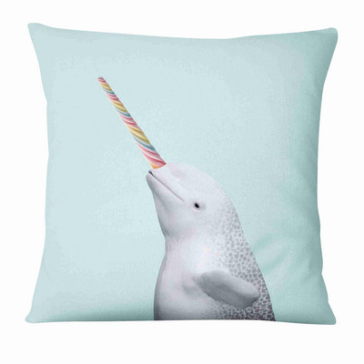 Afiș publicitar creativ Pernă cu imprimeu animal proaspăt Pernă decorativă Decorat pentru canapea Pernă 45*45cm Almofadas 45*45