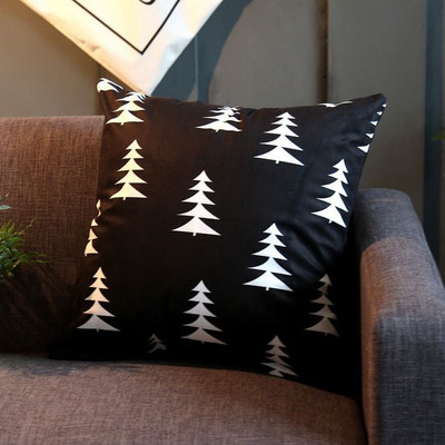 Nordic crna bijela jastučnica jednostavan ukras za dnevnu sobu Jastuk za struk Kratki plišani jastuk za kauč Skriveni patentni zatvarač 45*45cm