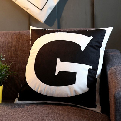 Nordic crna bijela jastučnica jednostavan ukras za dnevnu sobu Jastuk za struk Kratki plišani jastuk za kauč Skriveni patentni zatvarač 45*45cm