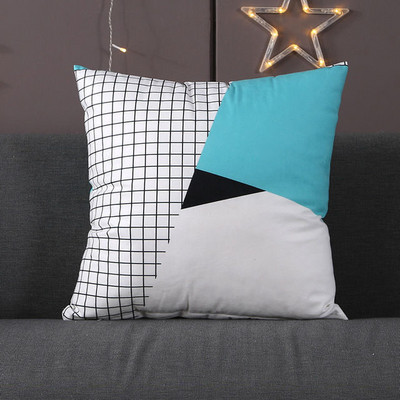 Nordic crna bijela jastučnica jednostavan ukras za dnevnu sobu Jastuk za struk Kratki plišani jastuk za kauč Skriveni patentni zatvarač 45*45cm