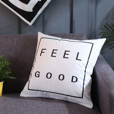 Nordic crna bijela jastučnica jednostavan ukras za dnevnu sobu Jastuk za struk Kratki plišani jastuk za kauč Skriveni patentni zatvarač 45*45cm