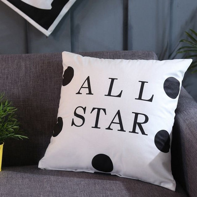 Nordic crna bijela jastučnica jednostavan ukras za dnevnu sobu Jastuk za struk Kratki plišani jastuk za kauč Skriveni patentni zatvarač 45*45cm