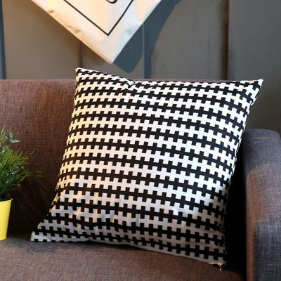 Nordic crna bijela jastučnica jednostavan ukras za dnevnu sobu Jastuk za struk Kratki plišani jastuk za kauč Skriveni patentni zatvarač 45*45cm