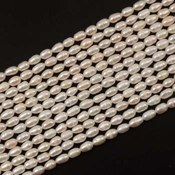 Сладководна перла с форма на ориз Разхлабени мъниста 35 мм за Направи си сам Гривна Обеца Колие Шиене Занаяти Аксесоар за бижута