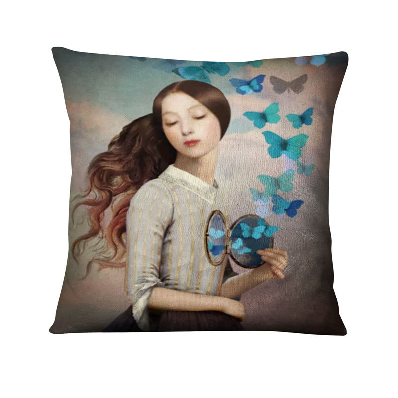 Otthoni Párnák Dekoráció Nordic Dreaming Girls Párna Dekoratív Párna Almofadas Decorativas Para Sofa Dob párna 45*45cm