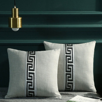 Възглавница от скандинавско памучно бельо Проста модерна удебелена възглавница за декорация на диван за всекидневна Подвижна и миеща се възглавница за пейка