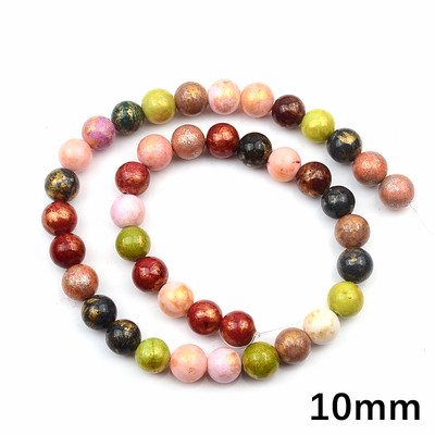 Színes olaj hozzáadása Természetes kő kerek gyöngyök ékszerkészítéshez barkácsolás karkötő nyaklánc kiegészítők 4mm/6mm/8mm/10mm/12mm