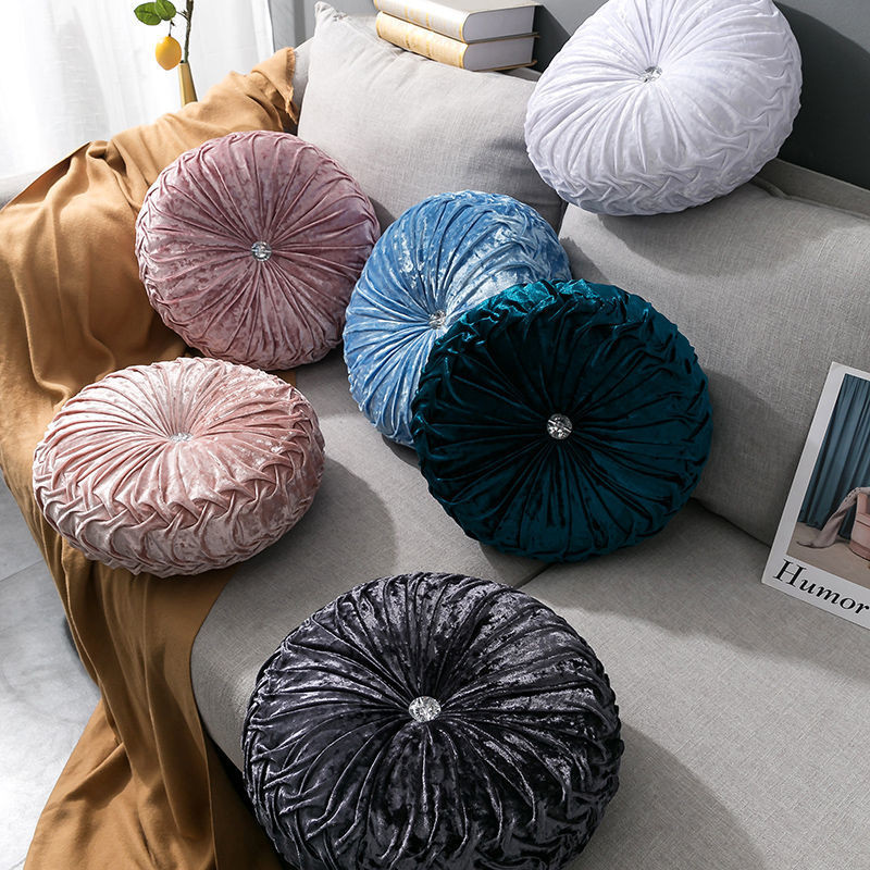 Pastoralni stil Okrugli jastuk za sjedalo/naslon Jastuk za kauč Jastuk za kauč od baršunaste tkanine Pouf za bacanje Cojines Decorativos Para Sofa