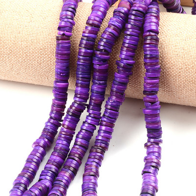 Mărgele distanțiere cu mărgele Heishi din coajă naturală de 7-8 mm Mărgele din coajă naturală de culoare vopsită pentru realizarea de bijuterii, brățări sau colier