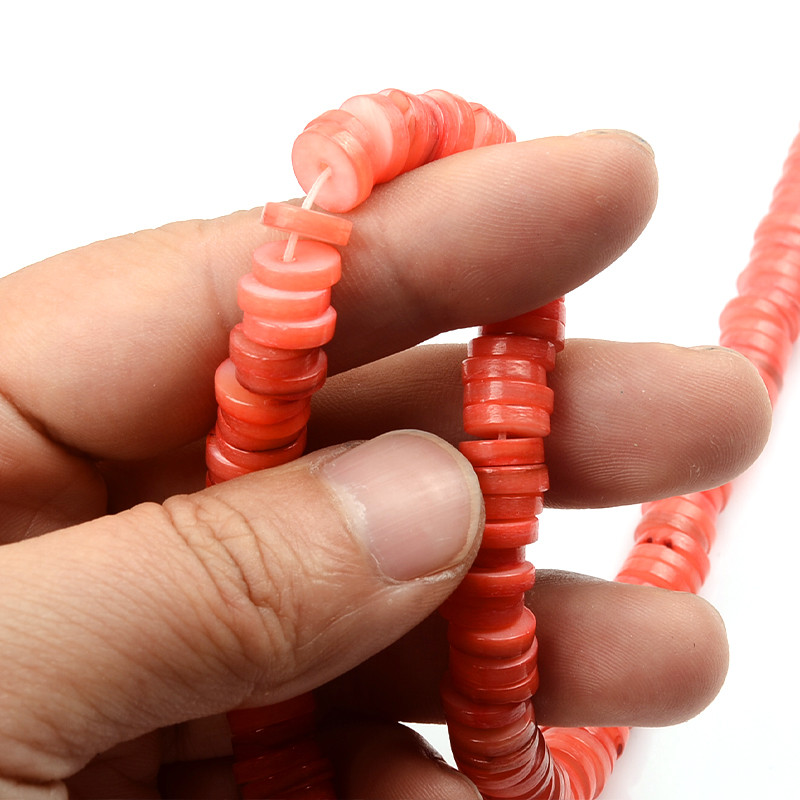 Mărgele distanțiere cu mărgele Heishi din coajă naturală de 7-8 mm Mărgele din coajă naturală de culoare vopsită pentru realizarea de bijuterii, brățări sau colier