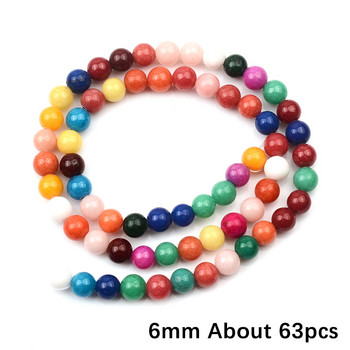 Цветни едноцветни свободни кръгли мъниста от естествен камък за изработка на бижута Направи си сам гривна Колие Ръчно изработени аксесоари 4 мм/6 мм/8 мм