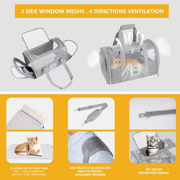 Benepaw Durable Dog Carrier Κρυφό Πτυσσόμενο Μπολ Τροφίμων Άνετη τσάντα μεταφοράς κατοικίδιων ζώων για γατάκι μαλακό μαλλί