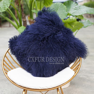 CX-D-04 Super mekana plišana navlaka za jastuk za sjedalo od pravog mongolskog janjećeg krzna slatka navlaka za jastuk za stolicu