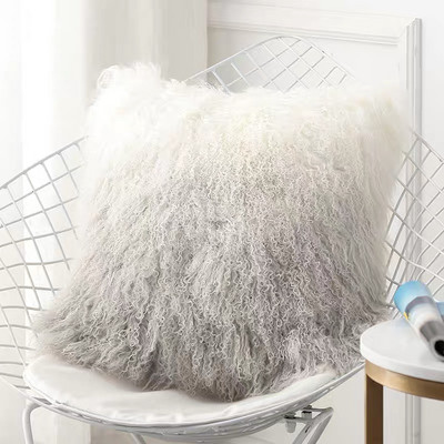 CX-D-04 Super mekana plišana navlaka za jastuk za sjedalo od pravog mongolskog janjećeg krzna slatka navlaka za jastuk za stolicu