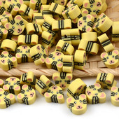 30 kom/Part slatke žute tigraste perle od polimerske gline labave perle za odstojnike za izradu nakita, narukvice, DIY dodaci, perle, veleprodaja