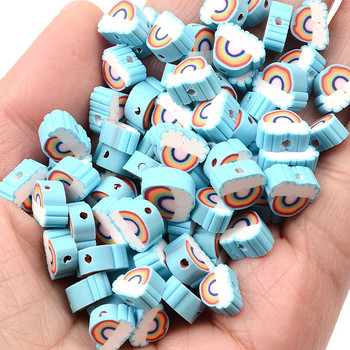 30 τεμ./Παρτίδα Rainbow Clouds Beads Polymer Clay Beads Loose Spacer Beads for Jewelry Making DIY Bracelet Accessories Crafts