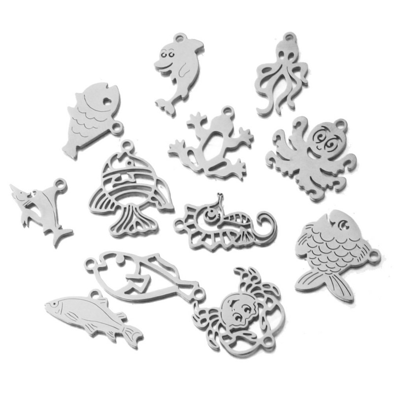 5 kom/lot Morske školjke od nehrđajućeg čelika Privjesci Ocean Privjesci Morska zvijezda Anklet Narukvica Ogrlica DIY Ručno izrađeni dodaci Obrt