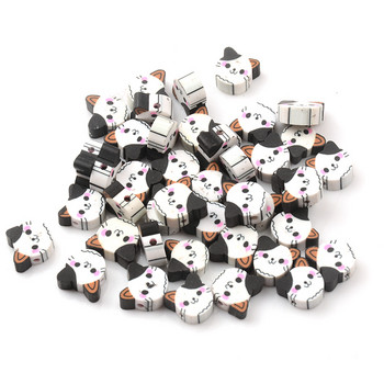 30 τμχ/Παρτίδα Μαύρες λευκές χάντρες από πολυμερή πηλό για σκύλους Χαλαρές χάντρες για κοσμήματα που κατασκευάζουν DIY Αξεσουάρ βραχιολιών Charms Bead
