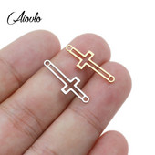 Aiovlo 5 kom/lot Šuplji križ od nehrđajućeg čelika Konektori za narukvice Privjesci za narukvice Privjesak DIY Naušnice Dodaci za izradu nakita