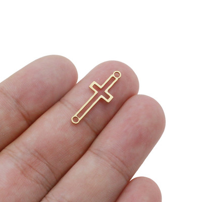 Aiovlo 5 kom/lot Šuplji križ od nehrđajućeg čelika Konektori za narukvice Privjesci za narukvice Privjesak DIY Naušnice Dodaci za izradu nakita