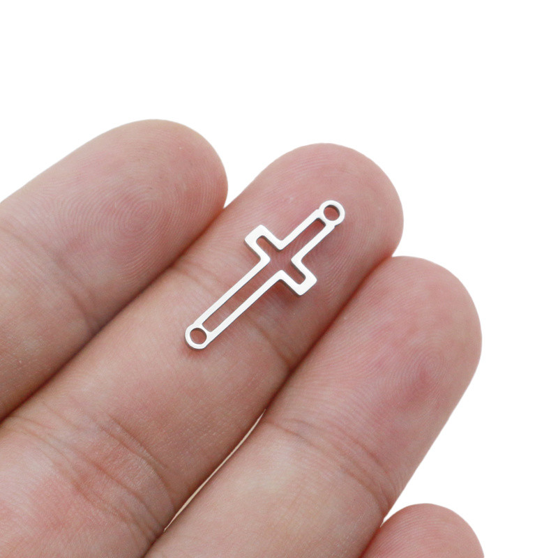 Aiovlo 5 kom/lot Šuplji križ od nehrđajućeg čelika Konektori za narukvice Privjesci za narukvice Privjesak DIY Naušnice Dodaci za izradu nakita