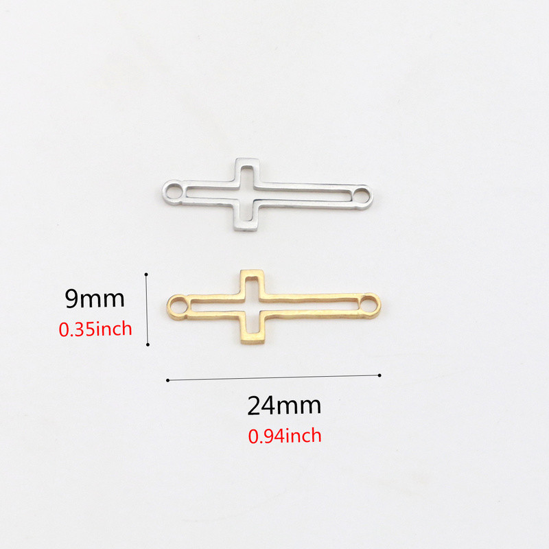 Aiovlo 5 kom/lot Šuplji križ od nehrđajućeg čelika Konektori za narukvice Privjesci za narukvice Privjesak DIY Naušnice Dodaci za izradu nakita