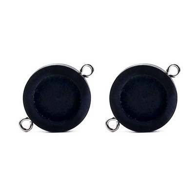 Aiovlo 20db/tétel Fit 12mm-es fából készült kétlyukú akasztós rozsdamentes acél Sheep Eye Cabochon alapbeállítás barkács ékszerkészítéshez