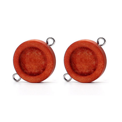 Aiovlo 20db/tétel Fit 12mm-es fából készült kétlyukú akasztós rozsdamentes acél Sheep Eye Cabochon alapbeállítás barkács ékszerkészítéshez