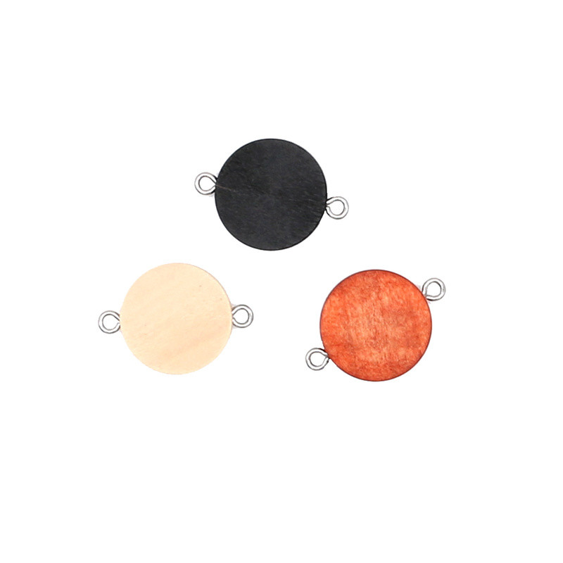 Aiovlo 20db/tétel Fit 12mm-es fából készült kétlyukú akasztós rozsdamentes acél Sheep Eye Cabochon alapbeállítás barkács ékszerkészítéshez