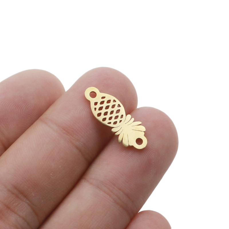 5 kom/lot Zlatna narukvica s konektorom od nehrđajućeg čelika u obliku ananasa DIY Nalaz za nakit Komponente Metalne naušnice za izradu dodataka