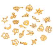 20 komada kruna od nehrđajućeg čelika, leptir od perja, više stilova, privjesak s malim listovima, DIY ogrlica, narukvica za izradu nakita