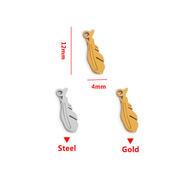 20 komada kruna od nehrđajućeg čelika, leptir od perja, više stilova, privjesak s malim listovima, DIY ogrlica, narukvica za izradu nakita