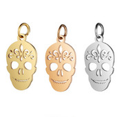 Pozlaćeni 5 kom/lot privjesak s lubanjom od nehrđajućeg čelika s kukicom za DIY nalaz ogrlice Rukotvorine Izrada nakita za Noć vještica