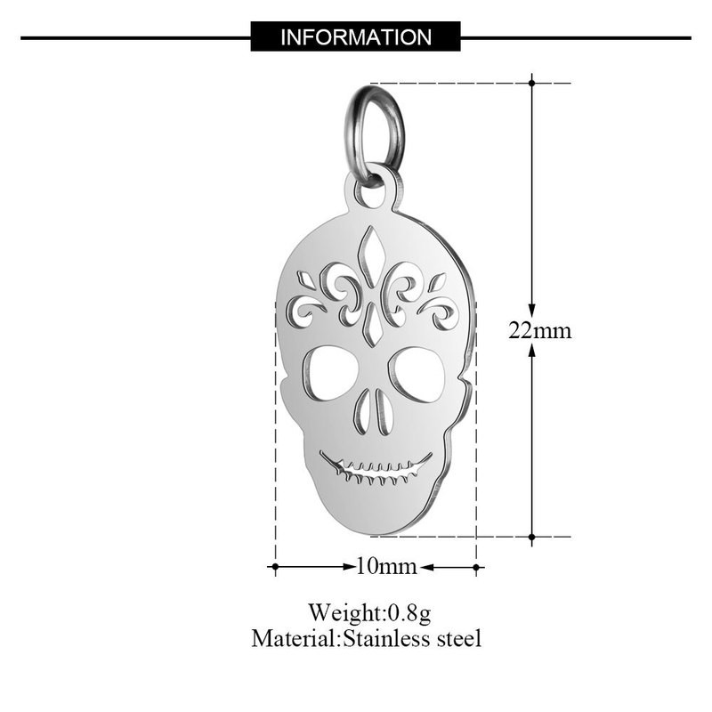Pozlaćeni 5 kom/lot privjesak s lubanjom od nehrđajućeg čelika s kukicom za DIY nalaz ogrlice Rukotvorine Izrada nakita za Noć vještica