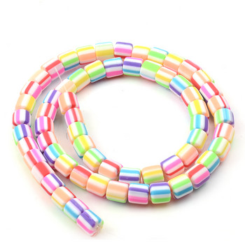 Πολύχρωμο σχήμα κυλίνδρου 6mm Loose Spacer Polymer Clay Beads for Jewelry Making DIY Handmade Accessories