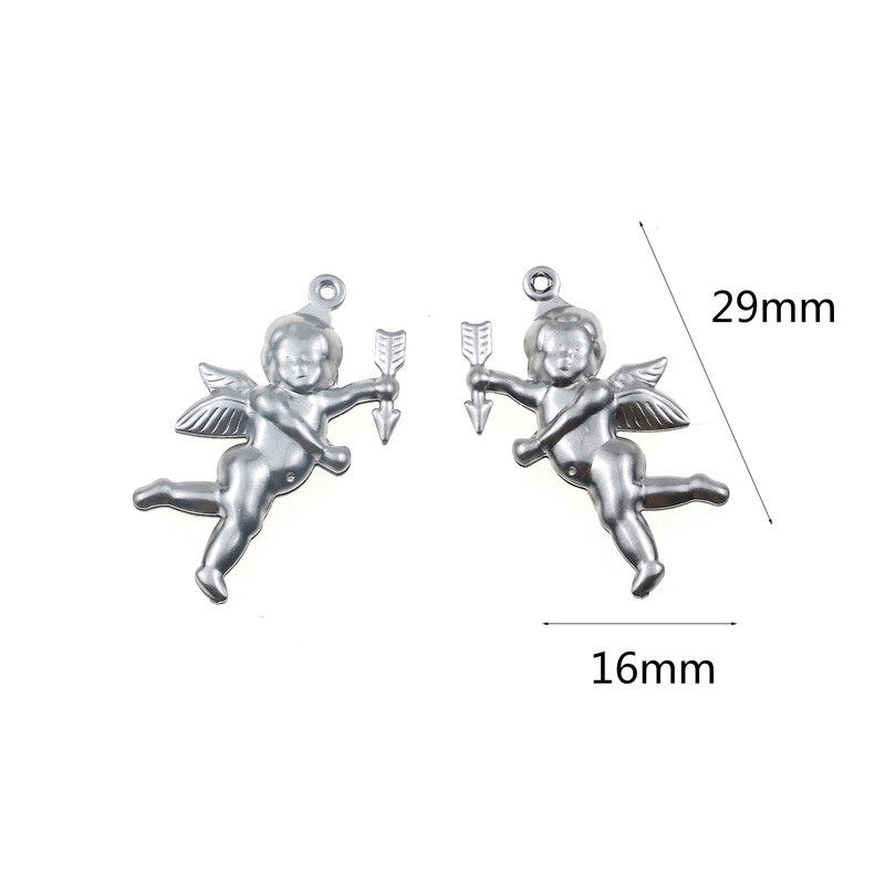 Aiovlo 10 kom/lot privjesaka Heart Lover Angel Cupid Privjesci od nehrđajućeg čelika Izrada DIY ručno izrađenog tibetanskog srebra Nakit
