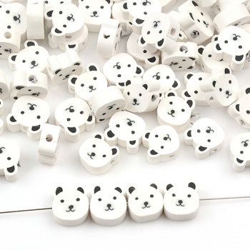 White Bear Polymer Clay Beads Χαλαροί δίσκοι χάντρες για κοσμήματα κατασκευής χειροποίητων DIY αξεσουάρ βραχιολιών